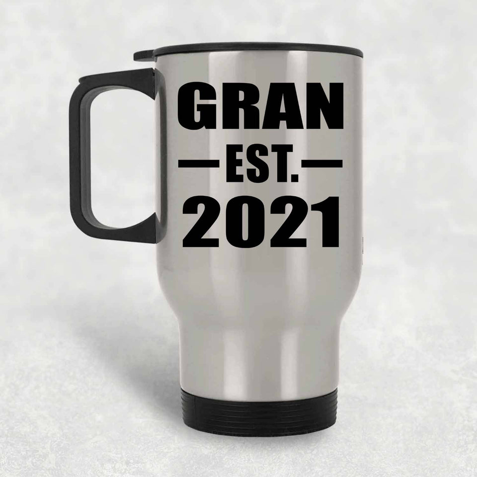 Gran Established EST. 2021 - Silver Travel Mug