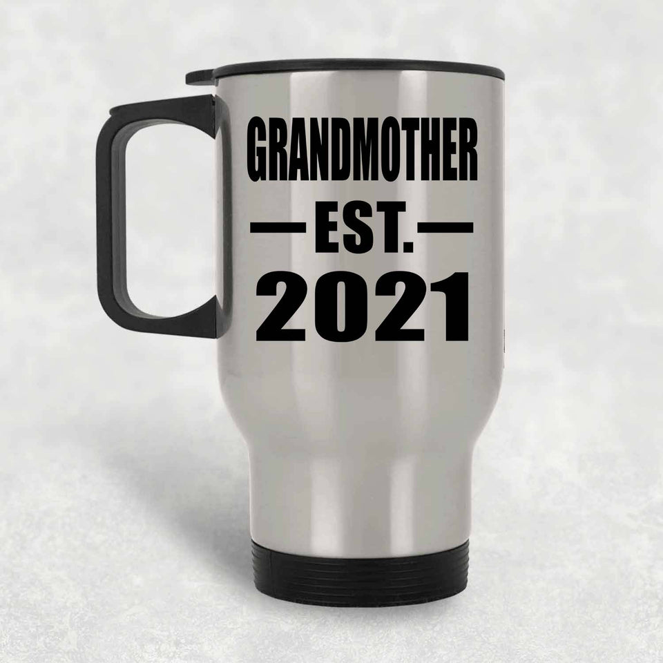 Grandmother Established EST. 2021 - Silver Travel Mug