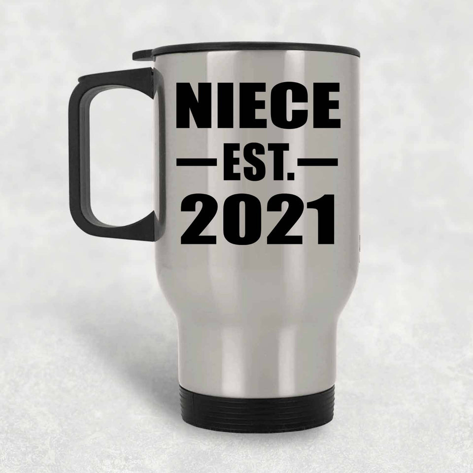 Niece Established EST. 2021 - Silver Travel Mug