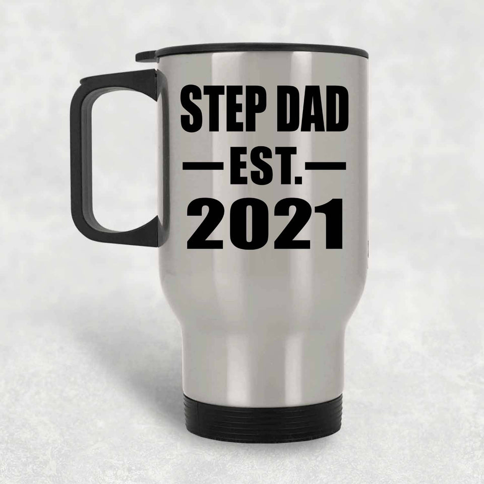 Step Dad Established EST. 2021 - Silver Travel Mug