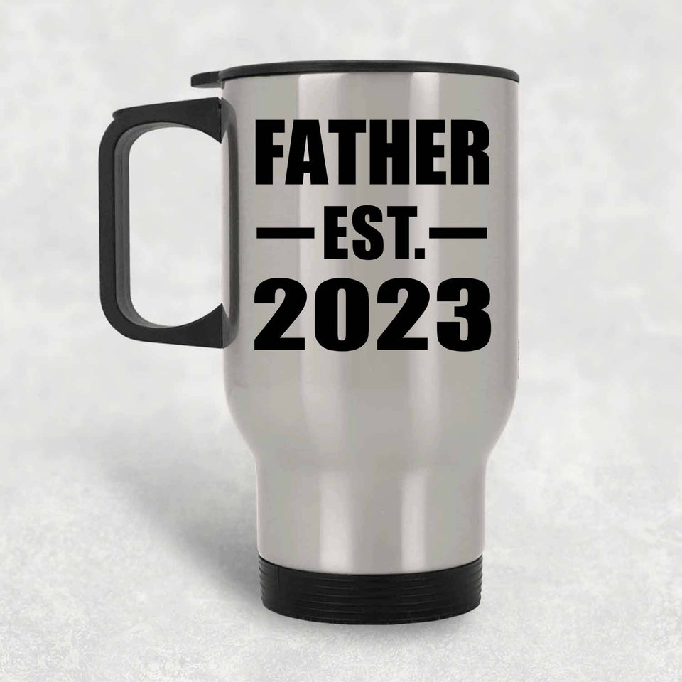 Father Established EST. 2023 - Silver Travel Mug