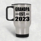 Grandpa Established EST. 2023 - Silver Travel Mug