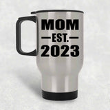 Mom Established EST. 2023 - Silver Travel Mug