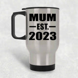 Mum Established EST. 2023 - Silver Travel Mug