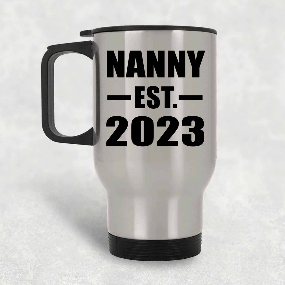 Nanny Established EST. 2023 - Silver Travel Mug