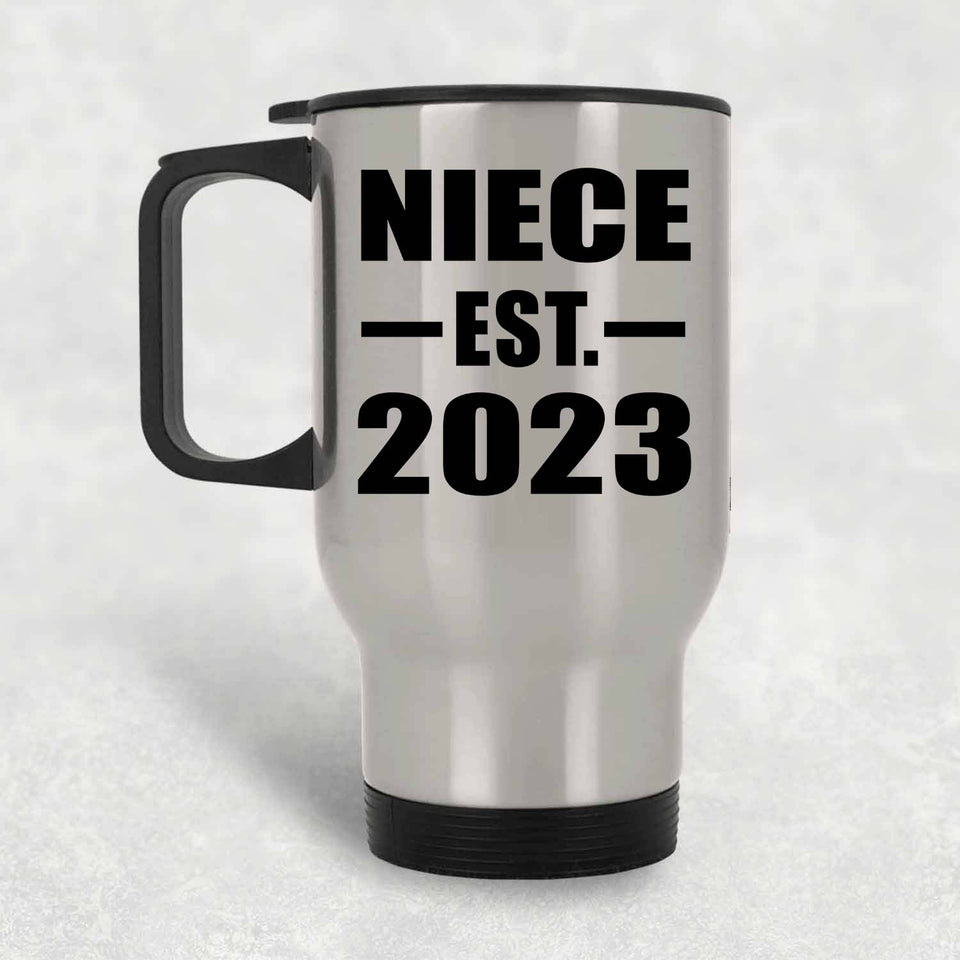Niece Established EST. 2023 - Silver Travel Mug