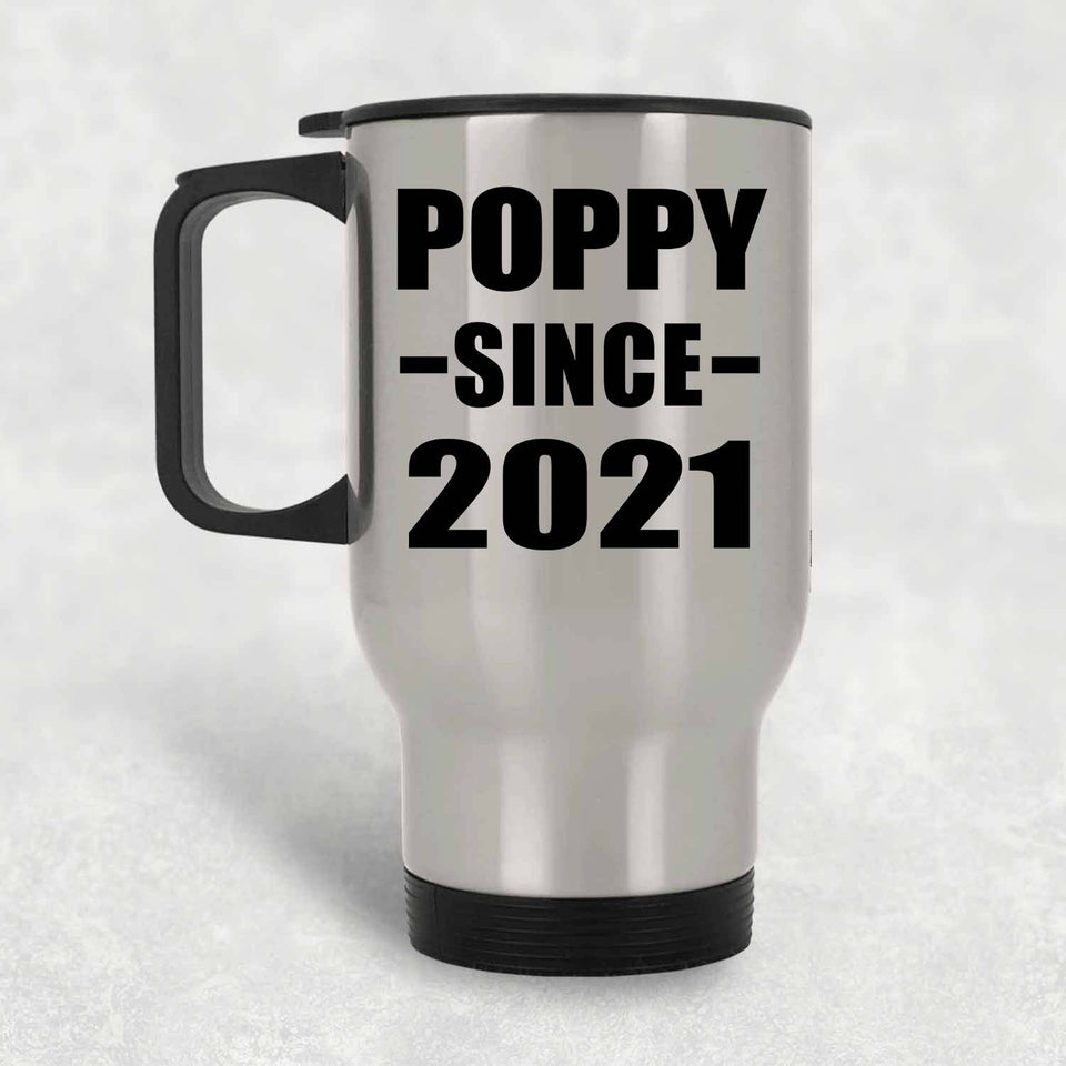 Poppy Since 2021 - Silver Travel Mug