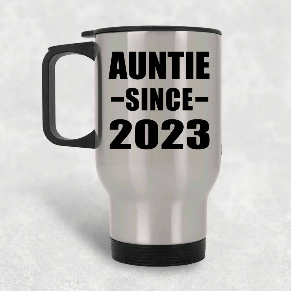 Auntie Since 2023 - Silver Travel Mug