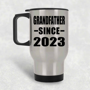 Grandfather Since 2023 - Silver Travel Mug