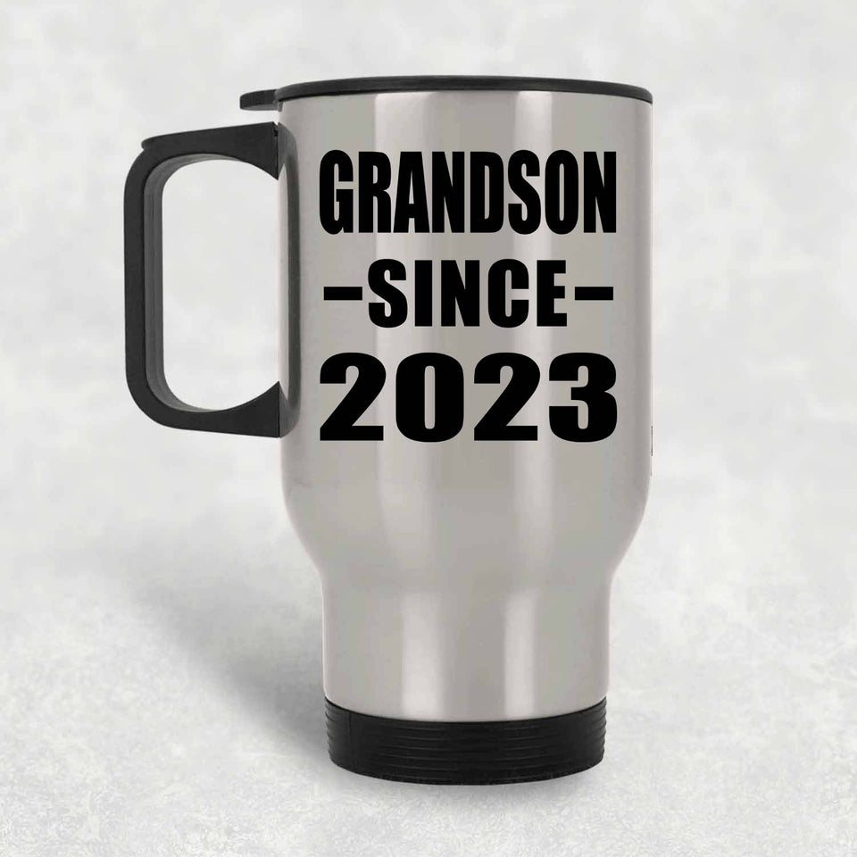 Grandson Since 2023 - Silver Travel Mug