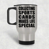 Collecting Sports Cards Makes Life Special - Travel Mug Silver