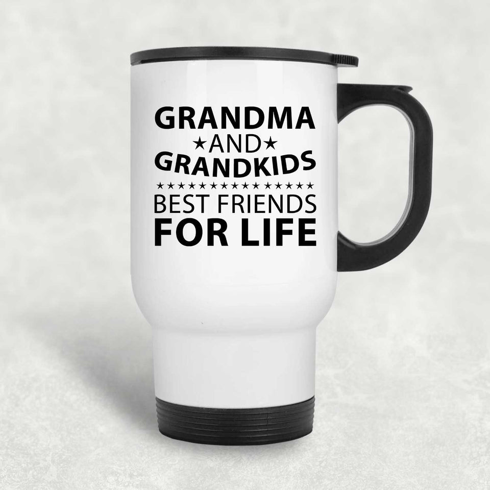 Grandma and Grandkids, Best Friends For Life - White Travel Mug
