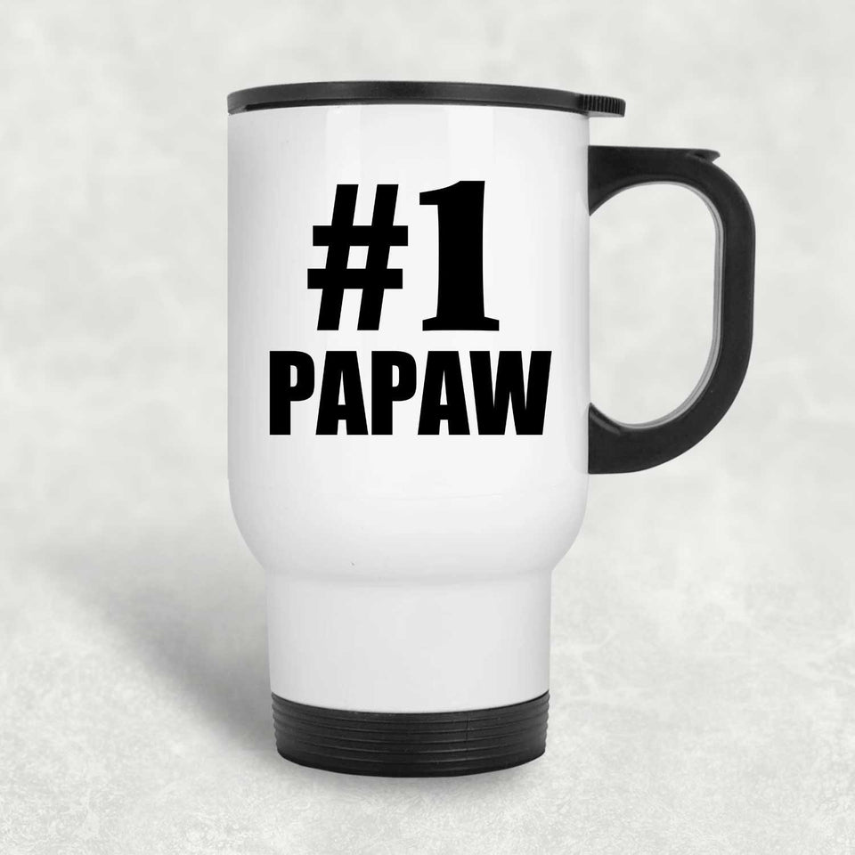 Number One #1 Papaw - White Travel Mug