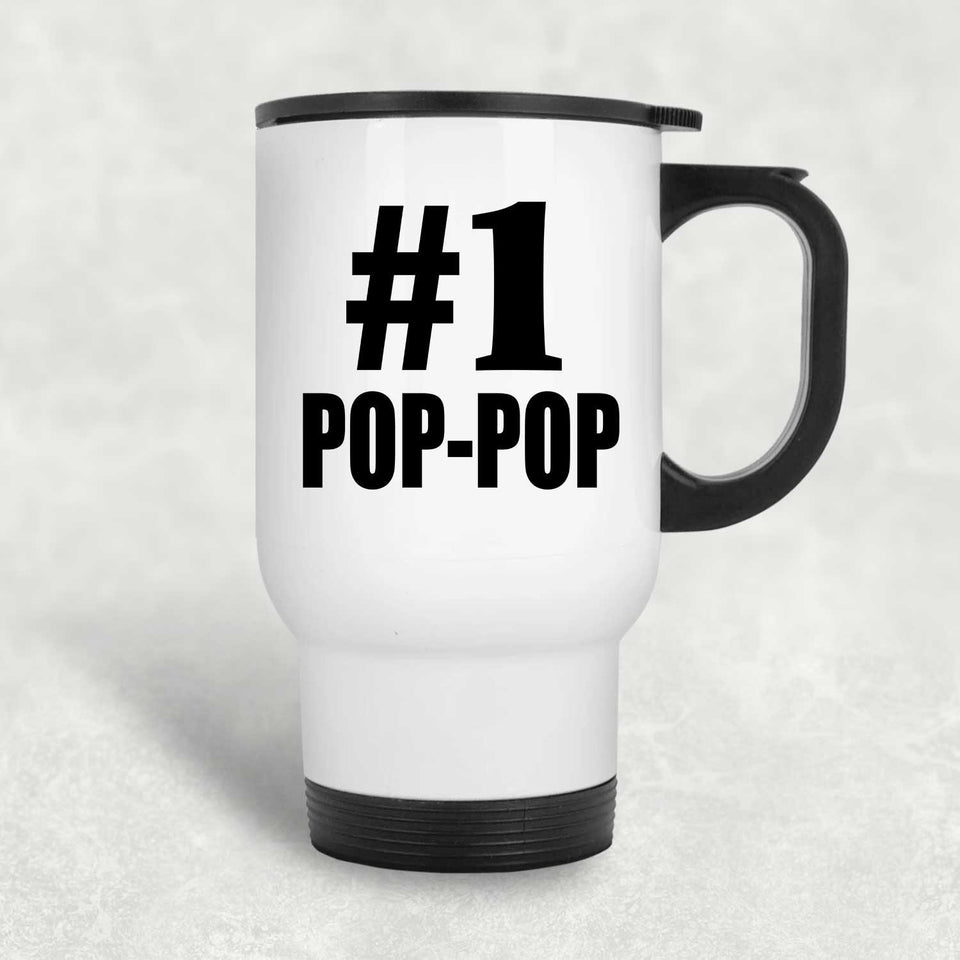 Number One #1 Pop-Pop - White Travel Mug