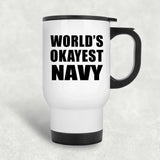 World's Okayest Navy - White Travel Mug