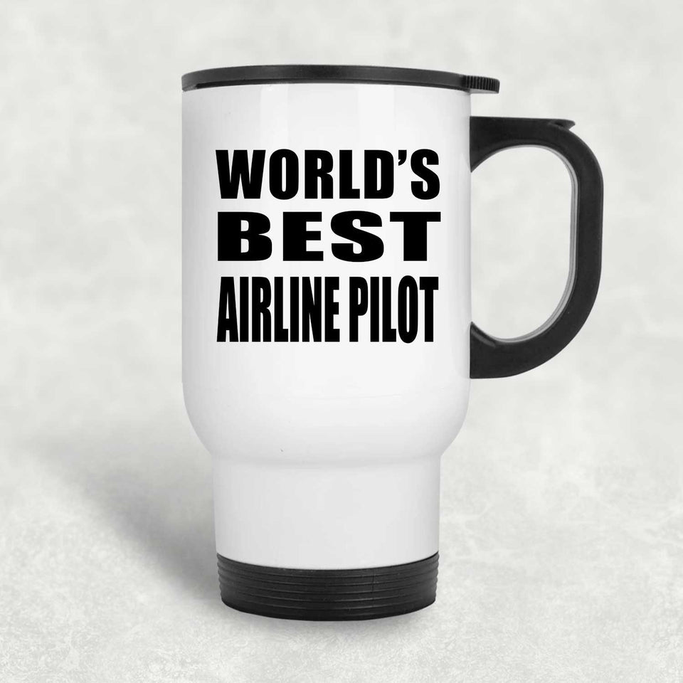 World's Best Airline Pilot - White Travel Mug