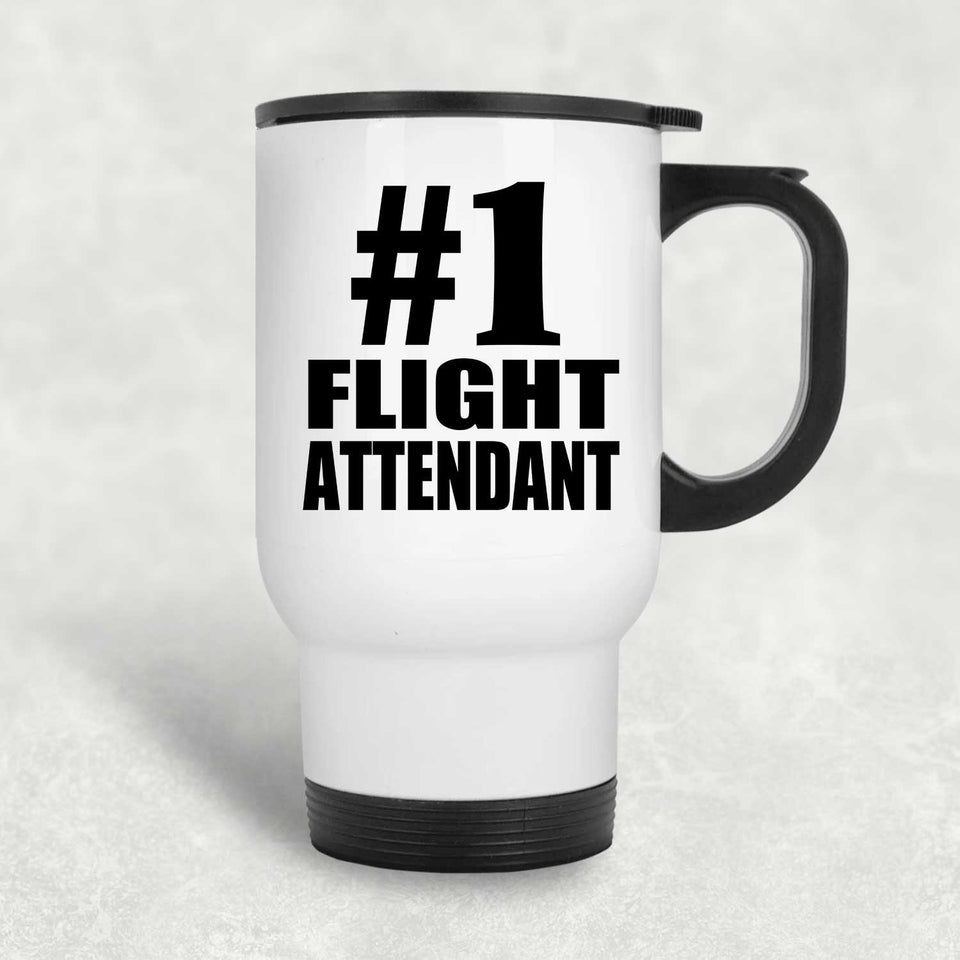 Number One #1 Flight Attendant - White Travel Mug