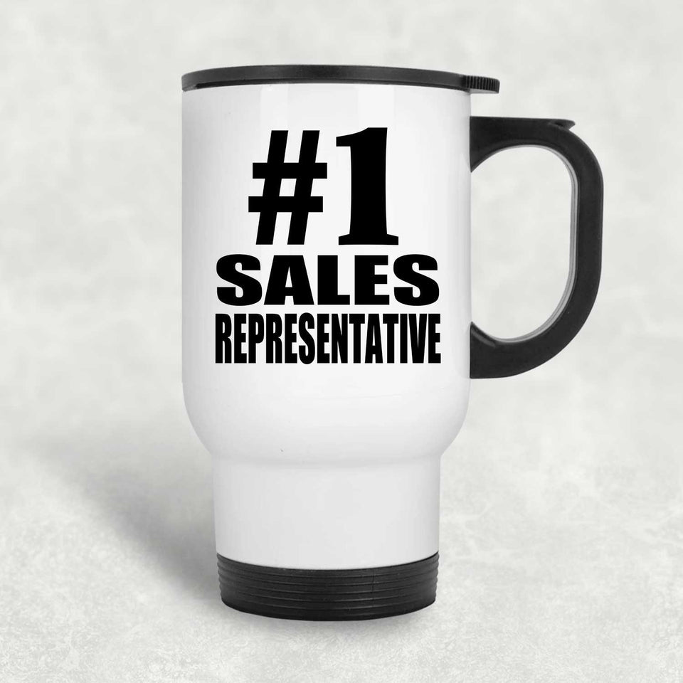 Number One #1 Sales Representative - White Travel Mug