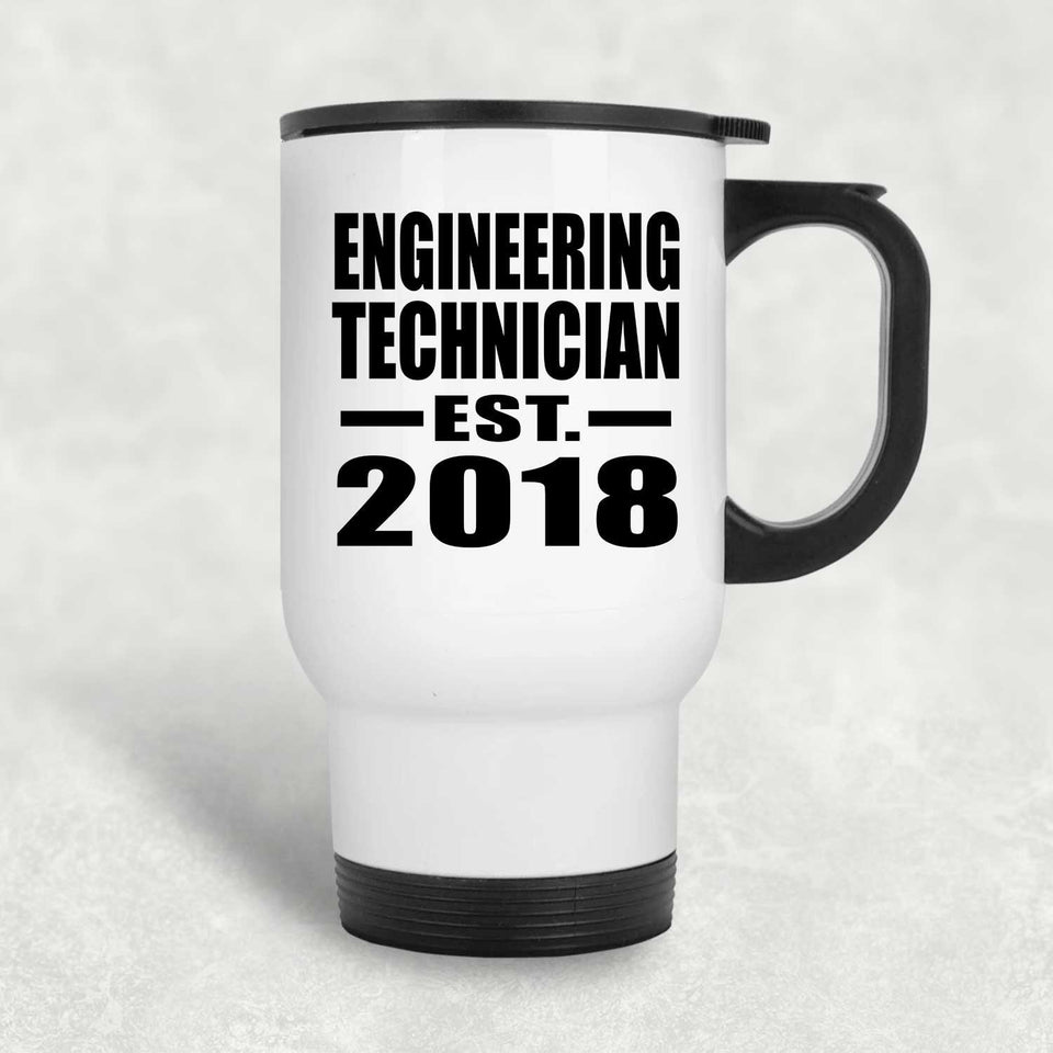 Engineering Technician Established EST. 2018 - White Travel Mug