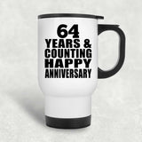 Happy 64th Anniversary 64 Years & Counting - White Travel Mug