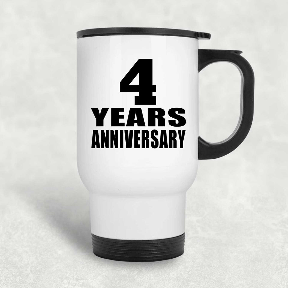 4th Anniversary 4 Years - White Travel Mug