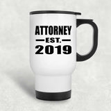 Attorney Established EST. 2019 - White Travel Mug