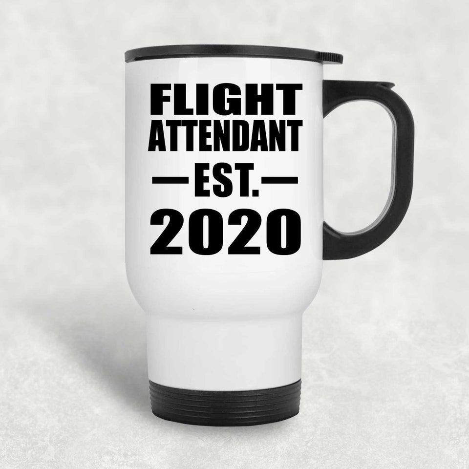 Flight Attendant Established EST. 2020 - White Travel Mug