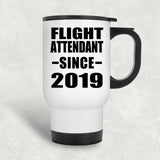 Flight Attendant Since 2019 - White Travel Mug