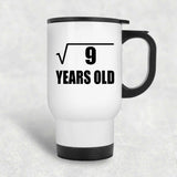 3rd Birthday Square Root of 9 Years Old - White Travel Mug
