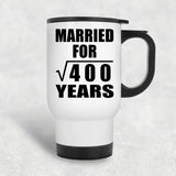 20th Anniversary Married For Square Root of 400 Years - White Travel Mug