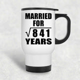 29th Anniversary Married For Square Root of 841 Years - White Travel Mug