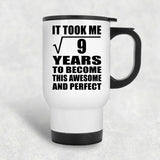 3rd Birthday Took Square Root of 9 Years To Awesome - White Travel Mug