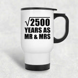 50th Anniversary Square Root of 2500 Years As Mr & Mrs - White Travel Mug