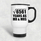 81st Anniversary Square Root of 6561 Years As Mr & Mrs - White Travel Mug