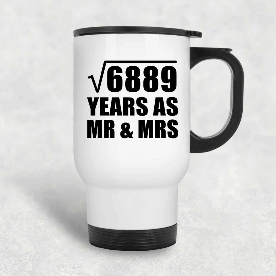 83rd Anniversary Square Root of 6889 Years As Mr & Mrs - White Travel Mug