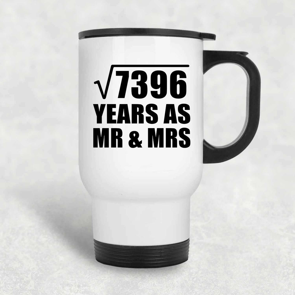 86th Anniversary Square Root of 7396 Years As Mr & Mrs - White Travel Mug