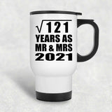 11th Anniversary Square Root of 121 Years As Mr & Mrs 2021 - White Travel Mug