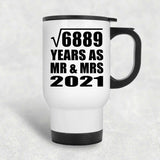 83rd Anniversary Square Root of 6889 Years As Mr & Mrs 2021 - White Travel Mug