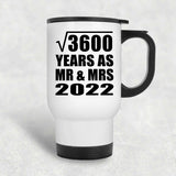 60th Anniversary Square Root of 3600 Years As Mr & Mrs 2022 - White Travel Mug