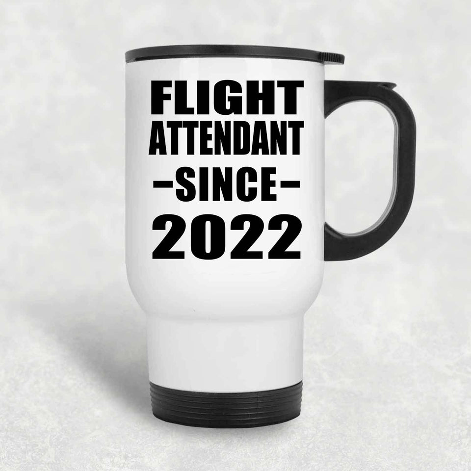 Flight Attendant Since 2022 - White Travel Mug