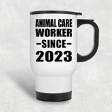 Animal Care Worker Since 2023 - White Travel Mug