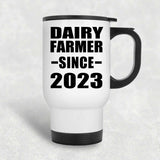 Dairy Farmer Since 2023 - White Travel Mug