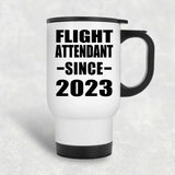 Flight Attendant Since 2023 - White Travel Mug
