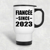 Fiancee Since 2023 - White Travel Mug