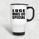 Luge Makes Life Special - Travel Mug White