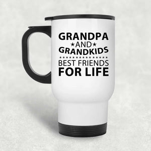 Grandpa and Grandkids, Best Friends For Life - White Travel Mug