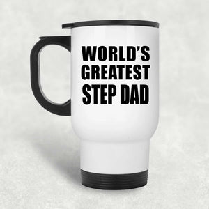 World's Greatest Step Dad - White Travel Mug