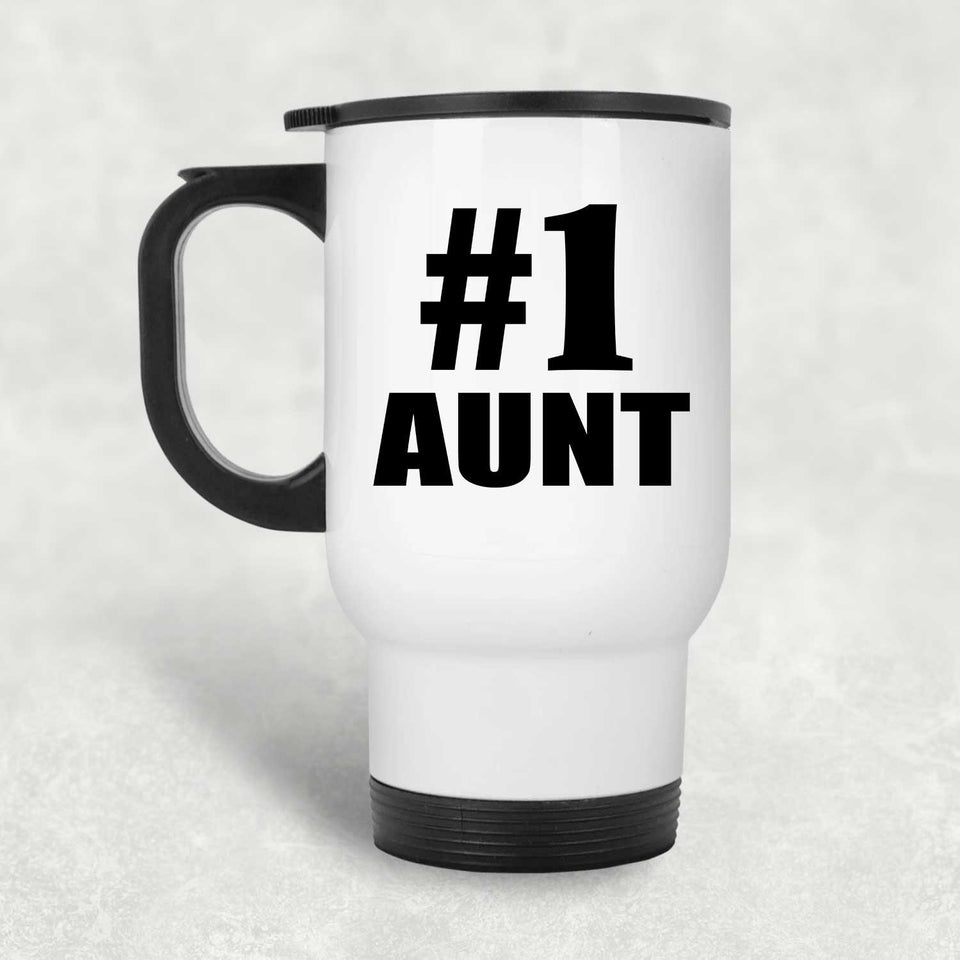 Number One #1 Aunt - White Travel Mug
