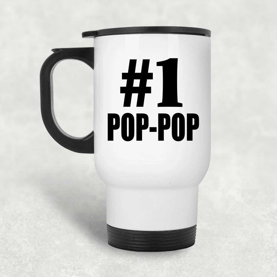 Number One #1 Pop-Pop - White Travel Mug