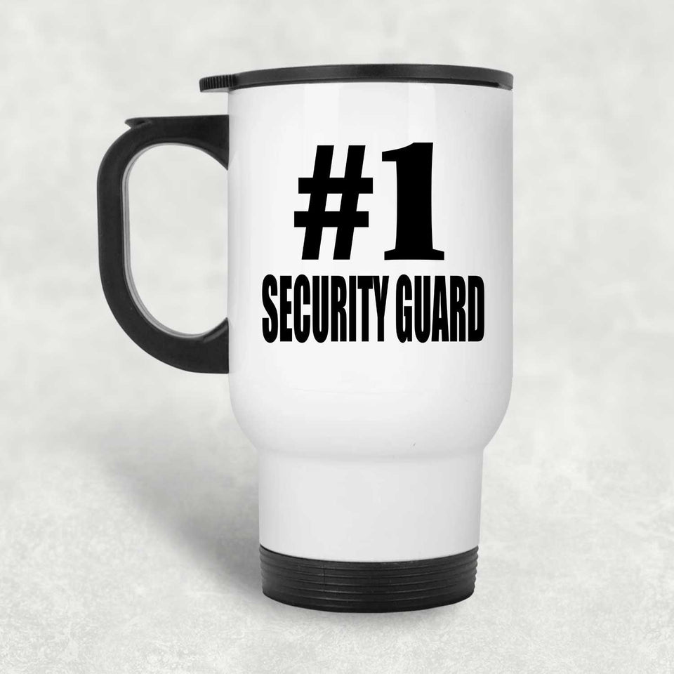 Number One #1 Security Guard - White Travel Mug